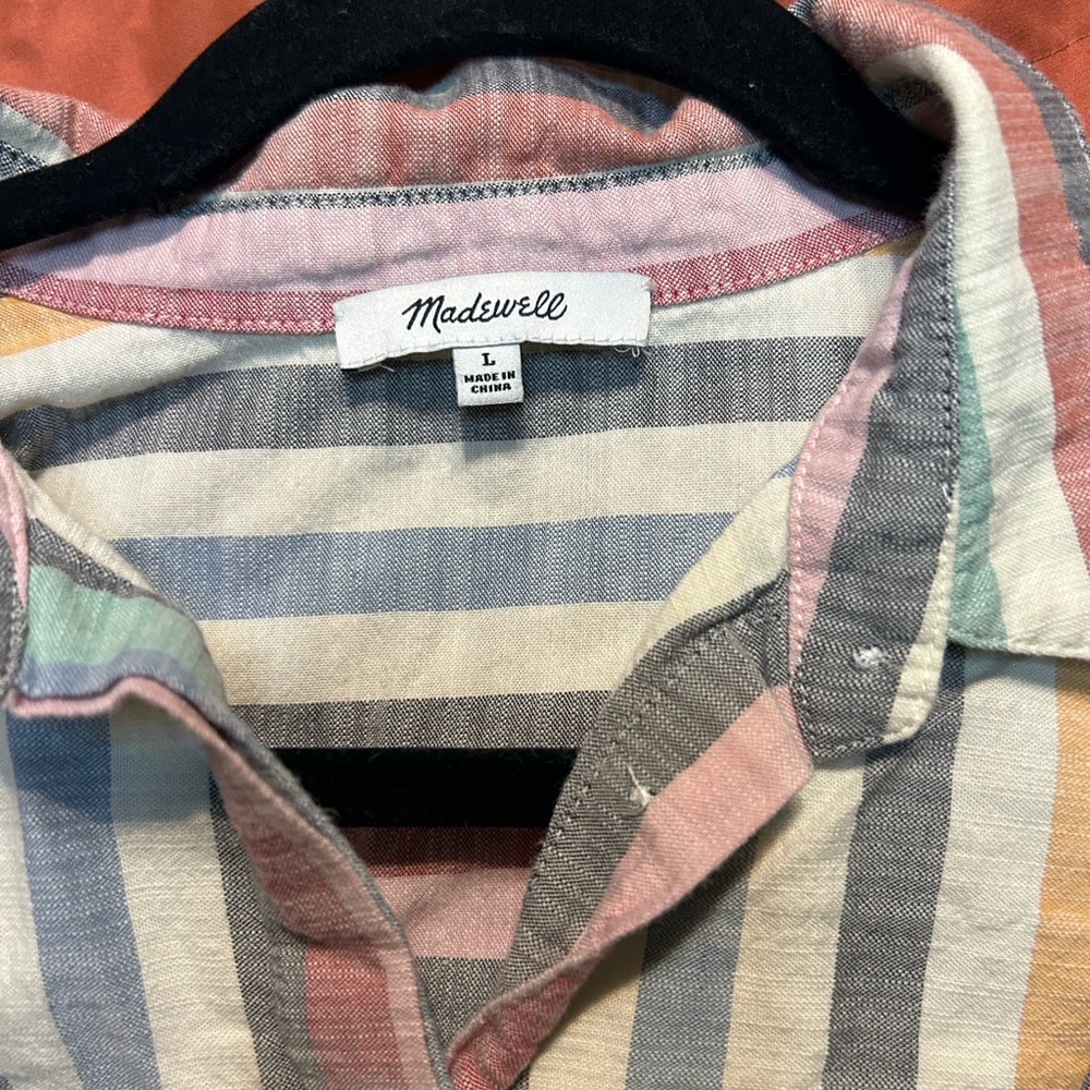 Madewell Hilltop shirt in rainbow stripe - Picture 5 of 5
